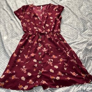 FLORAL RED DRESS